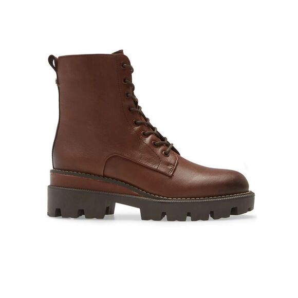 Sam Edelman Womens Garret Brown Leather Ankle Lace Up Combat Boots Shoes NWT - Picture 1 of 3